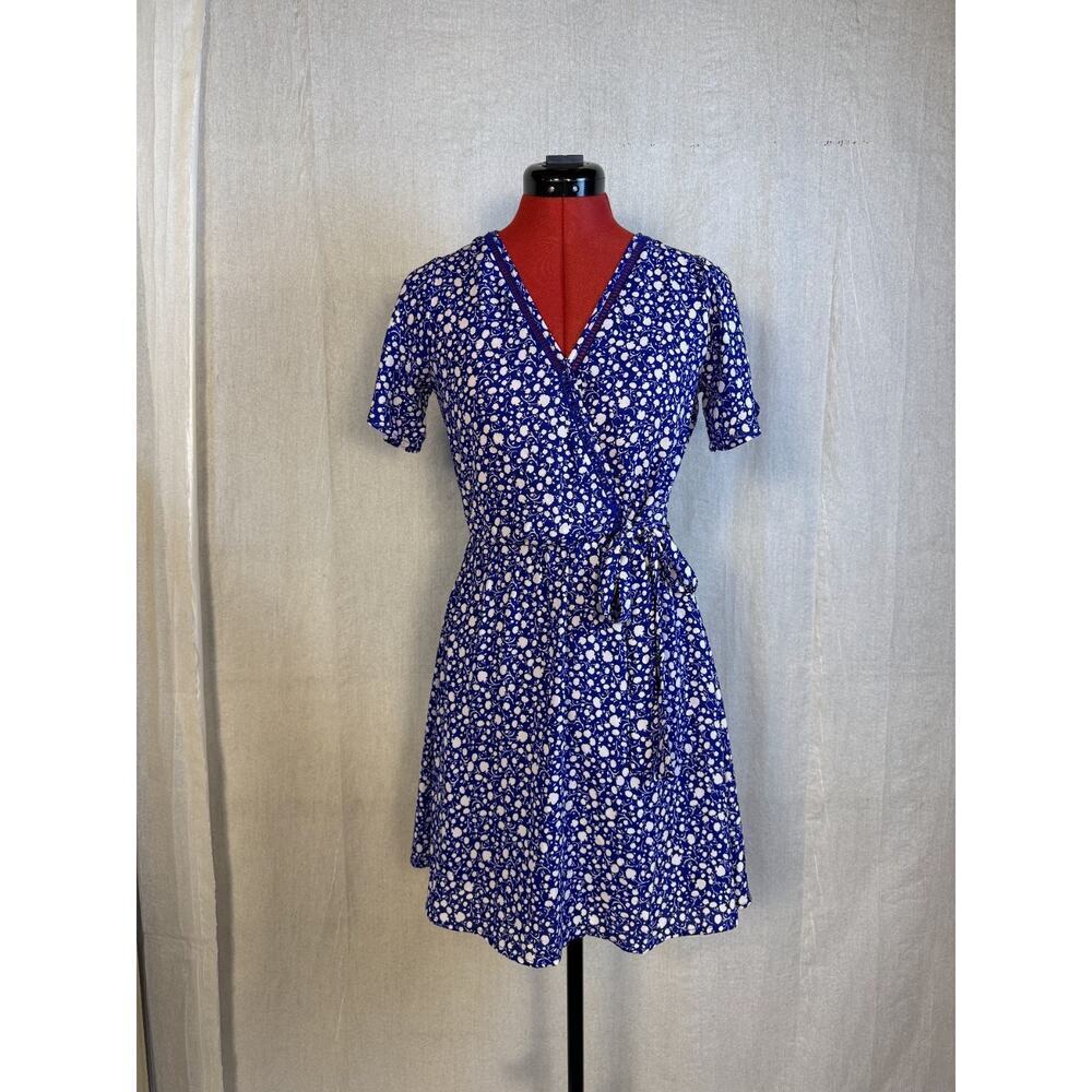 Sienna Sky Floral Fit & Flare Women's Mini Sun Dress Blue Size XS D649